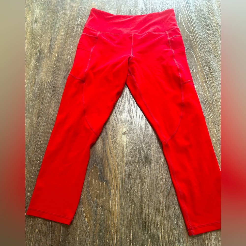 ZYIA Activewear: Red: 7/8 Leggings